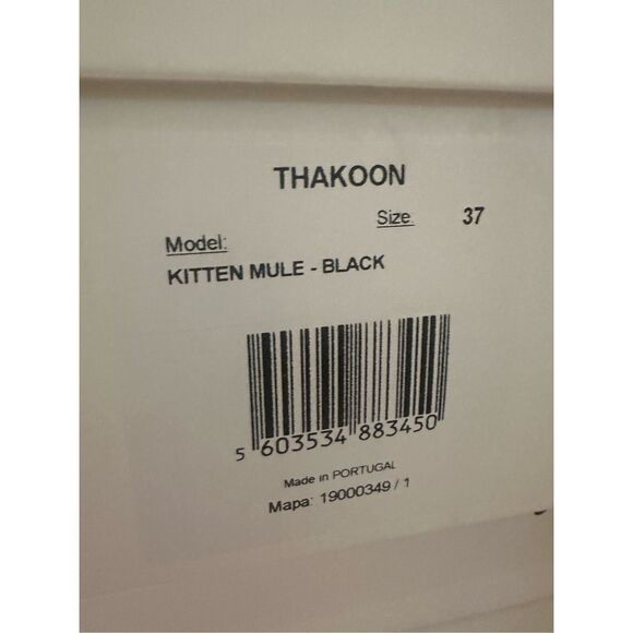 Thakoon Black Leather Kitten Heel Mule Square Pointed Toe Retro Vamp Pinup New - Picture 10 of 10